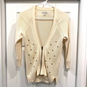 American Eagle Outfitters Beige Cardigan with Stud Accents